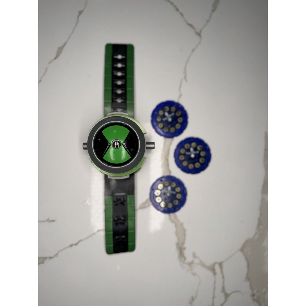Ben 10 Alien Force Omnitrix Projector Watch Plus 3 Discs Bandai Genuine, WORKS!